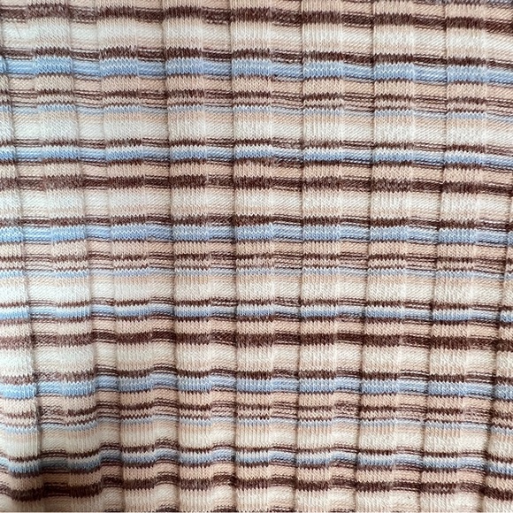 Nation LDT Enise cream blue striped knit button-down belted maxi dress XS B196 - Picture 6 of 8